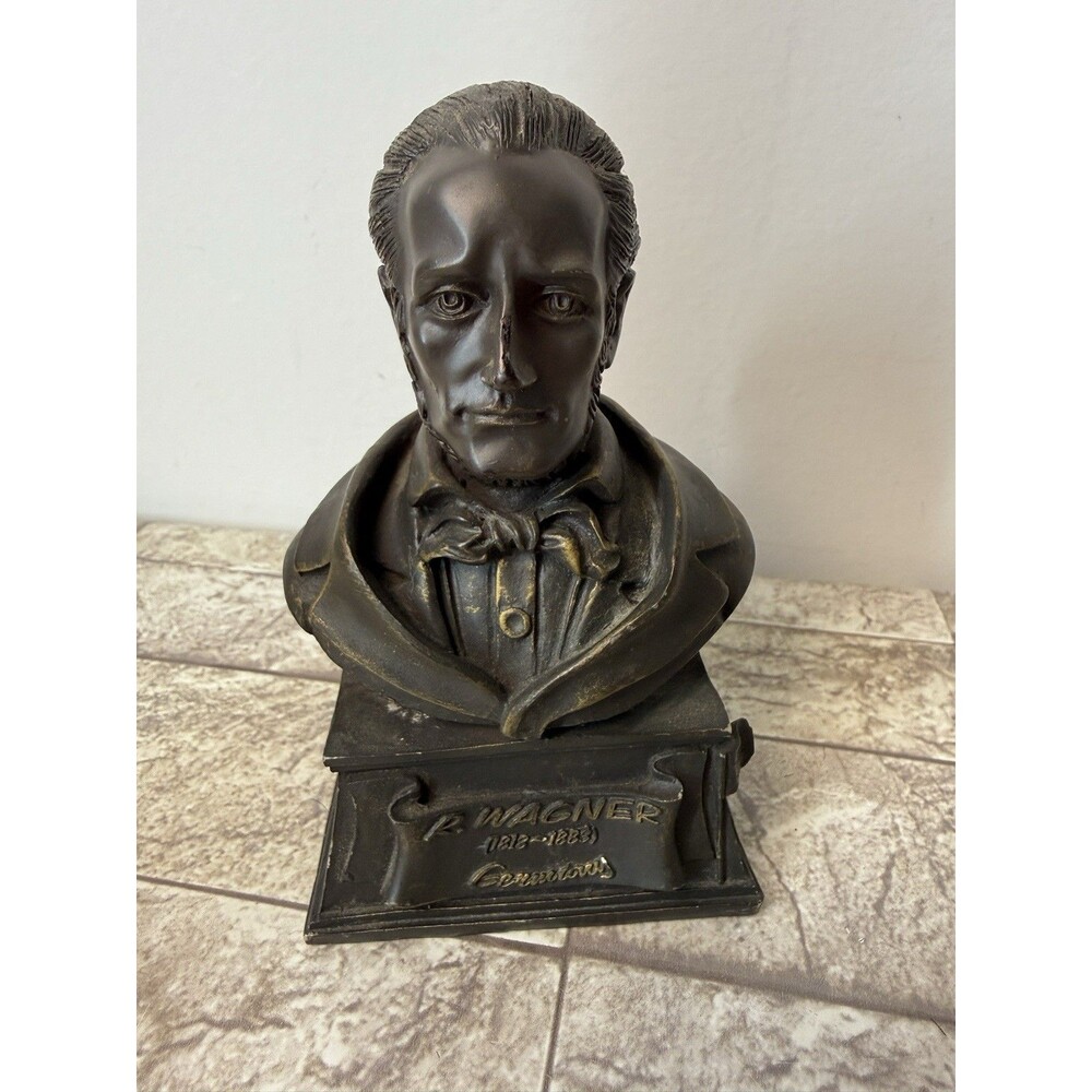 Vintage Richard Wagner Bust Sculpture German Composer Statue Decor READ - Picture 1 of 13